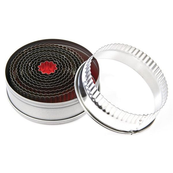 Vogue koekjes uitsteker set rond golvend, E019