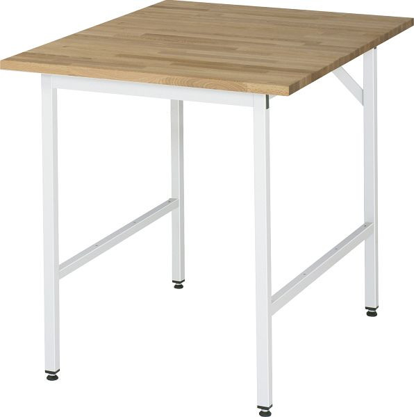 RAU Jerry serie werktafel (3030) - in hoogte verstelbaar, massief beuken blad, 750x800-850x1000 mm, 06-500B10-07.12