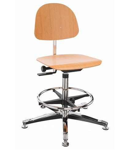 Dauphin werkstoel beuken, aluminium onderstel, vloerglijders, voetring, 266892