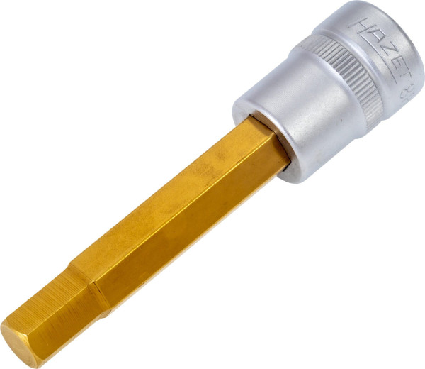Hazet schroevendraaierdop, hol vierkant 10 mm, binnenzeskant profiel, 9 mm, korte uitvoering met karteling, 8801-9