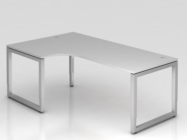 Hammerbacher hoektafel O-voet vierkant 200x120cm 90° grijs, hoekvorm 90°, links of rechts te monteren, VRS82/5/S