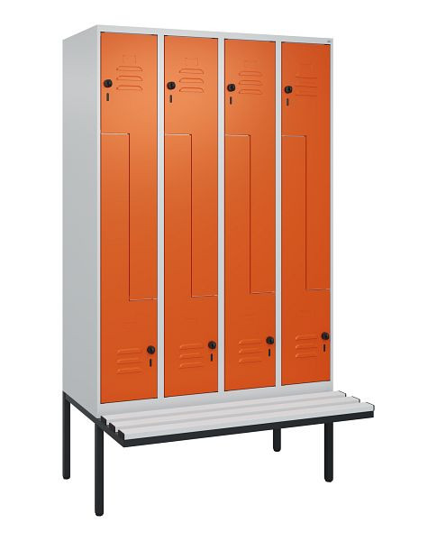 C+P Z-Spind Classic PLUS, bank, 8 vakken, 2120x1200x815mm, 7035/2004, veiligheidsdraaisluiting, 0800437-408 S10062