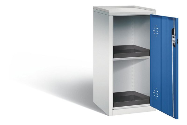 C+P klimaatkast Acurado, H1000xB502xD500mm, kleur: lichtgrijs / gentiaanblauw, verzonken handgreep, 8721-316 S10038