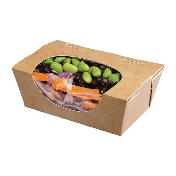 Colpac Zest Composteerbare Kraft Kleine Saladeboxen 500ml (Pack van 500) (Pack van 500), FP581