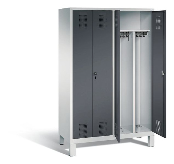 C+P zwart wit kastje Evolo, H1850xW1190xD500mm, kleur: lichtgrijs / zwartgrijs, 48012-40 S10146