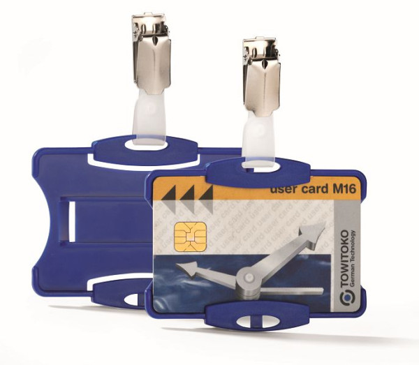 DURABLE ID-kaarthouder met clip voor 1 ID-kaart, blauw, 25 stuks, 811806