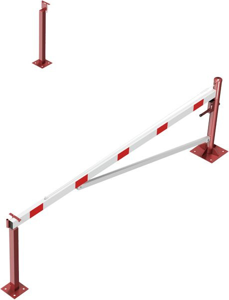Schake draaihek 3,50m, met profielcilinderslot, kabelversterking, draaipaal: Ø 102mm, 2 steunpalen 70x70mm, thermisch verzinkt, 4213_35ZBP