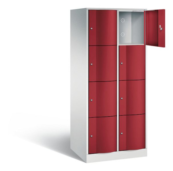 C+P XL lockerkast Resisto, H1950xW772xD640mm, kleur: lichtgrijs/robijnrood, 8470-273 S10030
