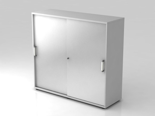 Hammerbacher schuifdeurkast 3OH 120cm chroomgreep grijs/zilver, 120x40x110 cm (BxDxH), V1753S/5/S/CE