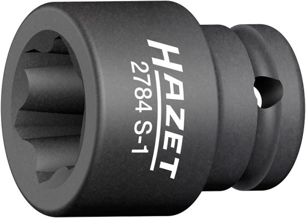 Hazet impact, machine schroevendraaierdop, met speciaal profiel, hol vierkant 12,5 mm, gegroefd profiel, 39 mm, 2784S-1