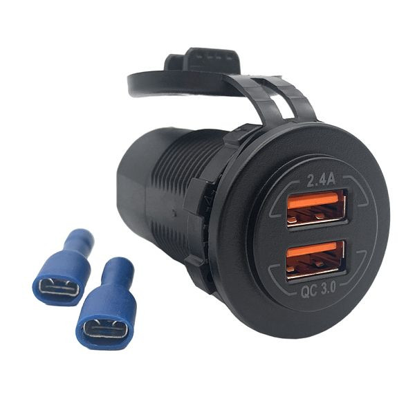 Offgridtec USB dubbele stekkerdoos 12V/24V 5V/4,8A - 3,6V/32W, 8-01-014885