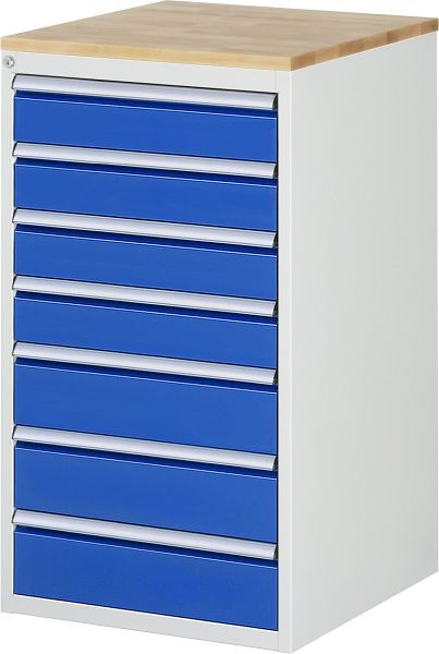 RAU ladekast serie 7000, B580 x D650 x H1035 mm, massief beukenhouten blad, laden: 4xH120, 3xH150 mm, 13-L7.10A-B.11