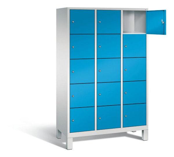 C+P lockerkast Evolo, H1850xB1200xD500mm, kleur: lichtgrijs/lichtblauw, 48010-325 S10025