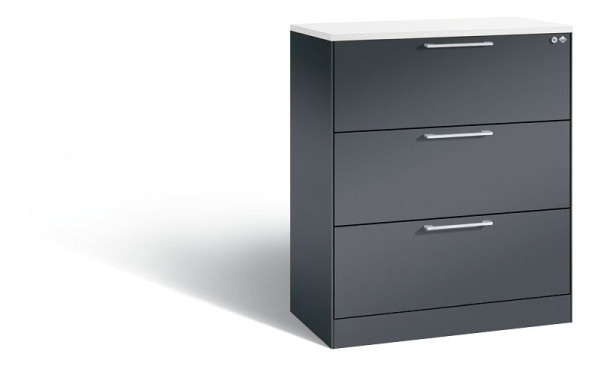 C+P archiefkast Asisto, H1010xB800xD435mm, kleur: zwart-grijs, beugelgreep, 146043-322 S10017