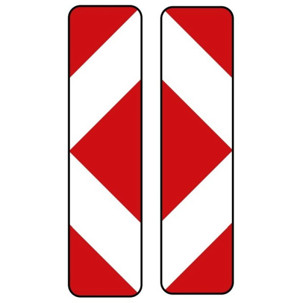 Steen HGS pijlbaken, dubbelzijdig, links/rechts wijzend nr. 605-42, RA1/ platte vorm 2mm, 605-42-111