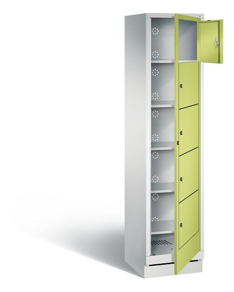 C+P wasautomaat Evolo, H1800xB420xD500mm, kleur: lichtgrijs / virid groen, 48160-105 S10091
