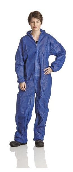 DS SafetyWear PP overall, capuchon blauw, 50g, maat M, VE: 50 stuks, PP50B-M