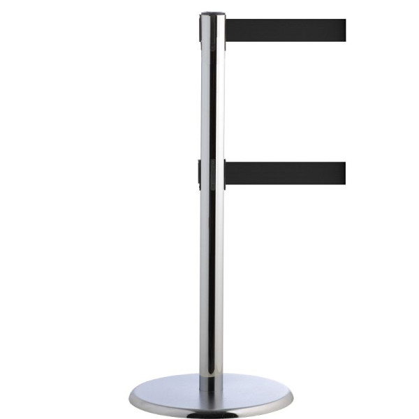 Stein HGS HGS personengeleidingssysteem -P-Line Duo-, chroom, zwart, met riemeindstuk (standaard), riemlengte: 2 x 4 m, 14151-0402