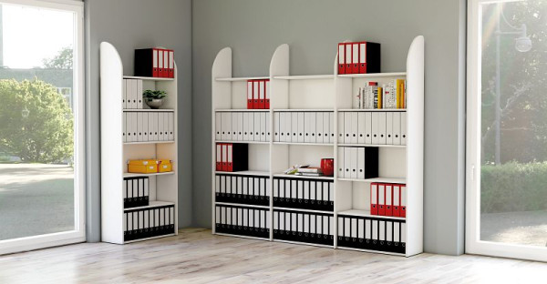 Kerkmann DANTE plankenveld 2600 x 800 mm met achterwand, 7 planken, wit, 50974610