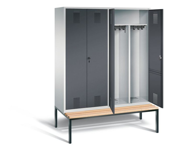 C+P zwart wit kastje Evolo, H2090xW1590xD815mm, kleur: lichtgrijs / zwartgrijs, 48052-42 S10044