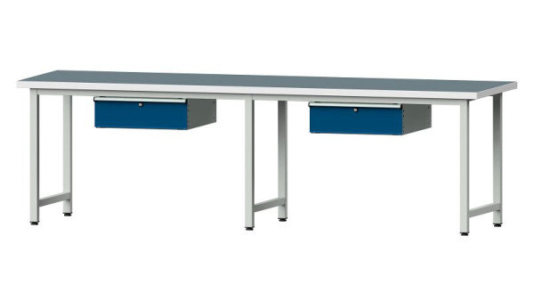 ANKE werkbanken werktafel, model 193, 2800 x 800 x 840 mm, RAL 7035/5010, UBP 40 mm, 401.472
