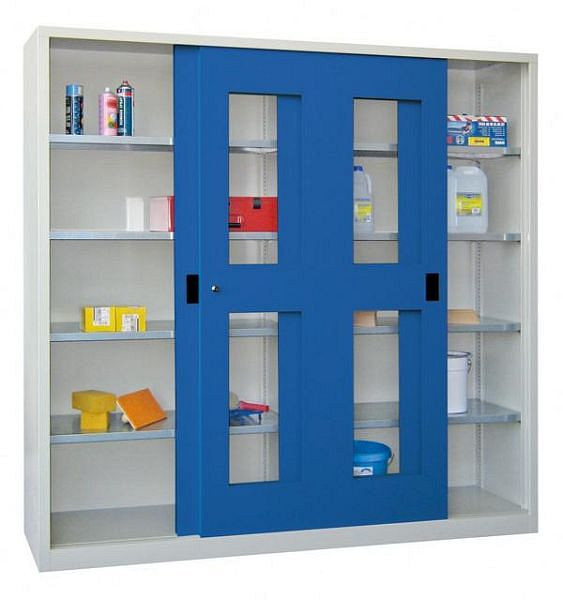 Pavoy schuifdeurkast 1950/400/2000, gegalvaniseerde planken, kijkvenster, 30302-200-490-905510