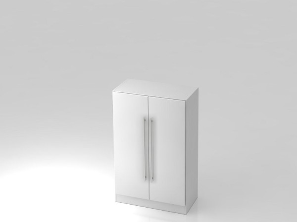 Hammerbacher kast 3OH met onderlijstrailgreep wit/wit, 80x42x127 cm (BxDxH), V7550/W/W/RE