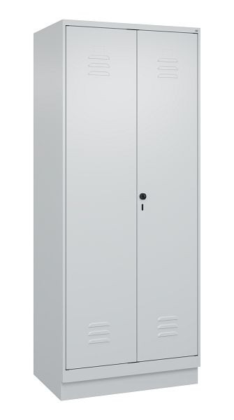 C+P Mehrzweckschrank Classic PLUS, Putzmittel-Spind, Sockel, 2 Abteile, 1950x800x500mm, 7035/7035, Drehriegel, 080120-02 S10009