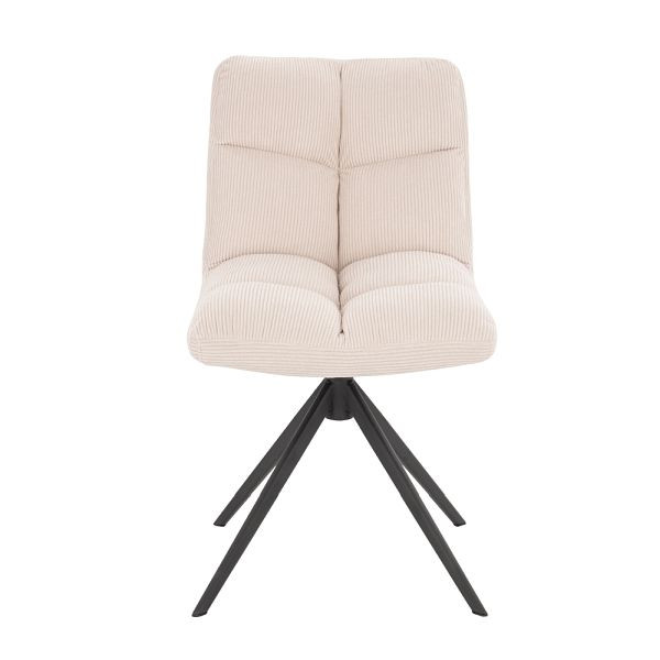 HOME DELUXE Draaibare eetkamerstoel set van 2 NODA – Cord Cream, 49712