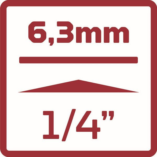 GEDORE dopsleutelinzet rood 1/4" 6-kant SW 13 mm lengte 25 mm, 3300075