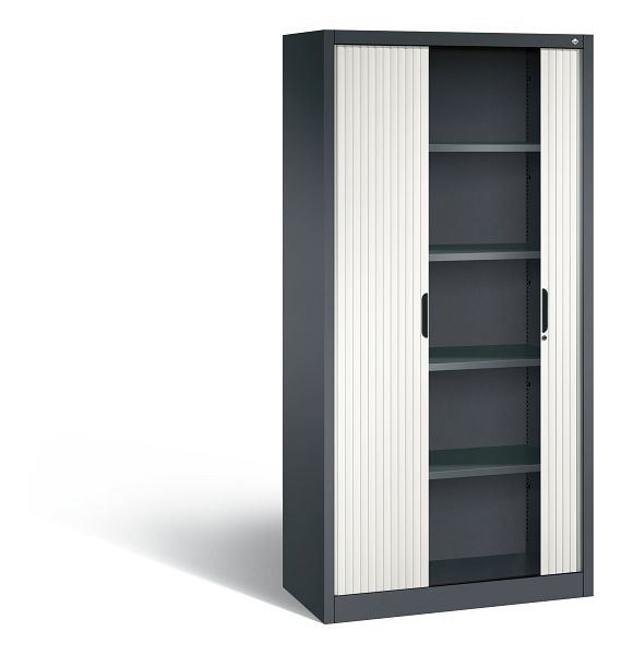 C+P rolluikkast Omnispace, H1980xB1000xD420mm, kleur: zwartgrijs / verkeerswit, verzonken greep, 5 niveaus, 3202-00 S10480