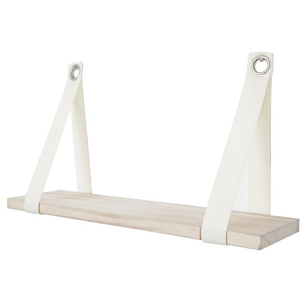 Mendler Var wandplank, hangplank, shabby look, vintage 27x50cm, natuurlijke kleur, 61130