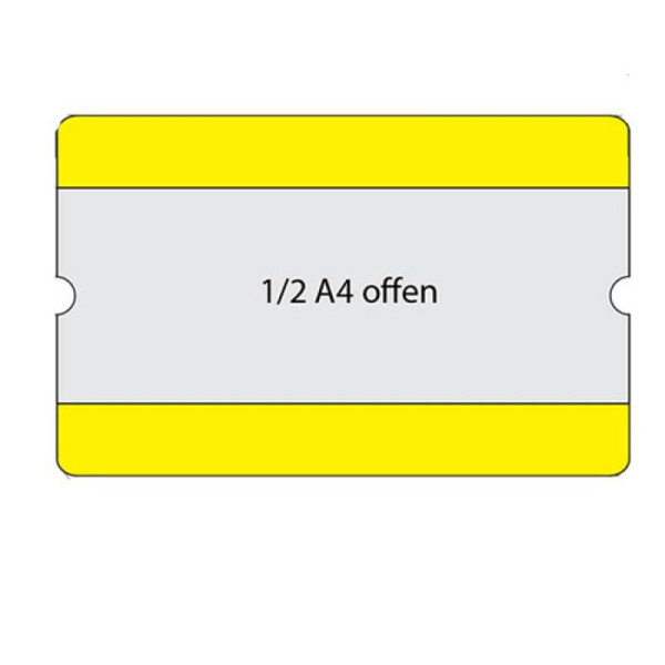 Stein HGS HGS etiketteerhoezen -WT-5118- 1/2 DIN A4, geel, 10 stuks, gesloten / 320 mm, met 4 zelfklevende stippen, 23354-01