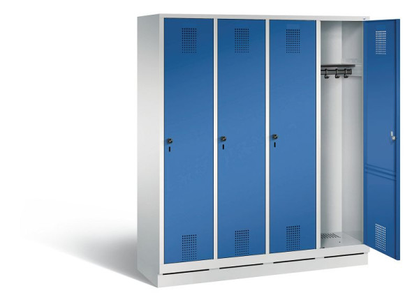 C+P garderobe Evolo, H1800xW1590xD500mm, kleur: lichtgrijs / gentiaanblauw, 48020-42 S10000