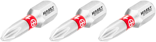 Hazet bit, massief zeskant 6,3 (1/4 inch), Phillips profiel PH, PH1, aantal gereedschappen: 3, sleutelmaat: PH1, 2215N-PH1/3
