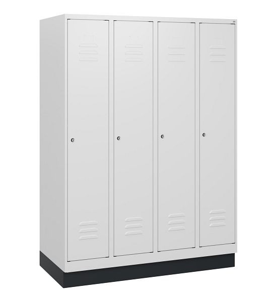 C+P luierkluis Classic PLUS, onderbouw, 4 vakken, 1630x1200x500mm, 9016/9016, cilindersloten, 0800205-40 S10029