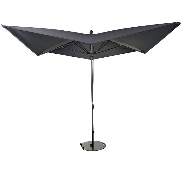 Mendler luxe parasol HWC-A37, marktparasol tuinparasol, 3x3m (Ø4,24m) polyester/aluminium 10kg, antraciet zonder standaard, 59345