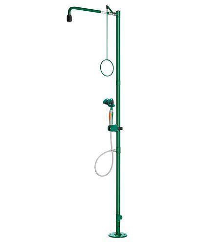B-SAFETY lichaamsdouche met handoogdouche met 2 douchekoppen, groen, vloermontage, BR 834085/75 l, 305294