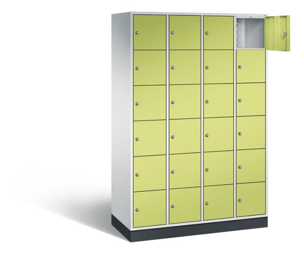 C+P lockerkast Intro, H1950xB1220xD490mm, kleur: lichtgrijs / virid groen, 8670-401 S10140