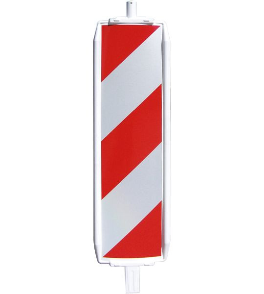 Schake kunststof zwaailamp type 60, sokkel onder 60 x 60 mm, boven Ø42 mm, folie type 3, gearceerd, dubbelzijdig wijzend rechts/links, rood/wit, 36055/3
