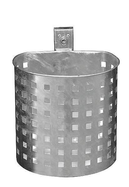 Renner halfronde afvalcontainer ca. 20 L, geperforeerd, voor wand- en paalmontage, thermisch verzinkt, 7057-02FV