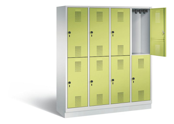 C+P locker, dubbellaags Evolo, H1800xB1590xD500mm, kleur: lichtgrijs / virid groen, 48320-42 S10296