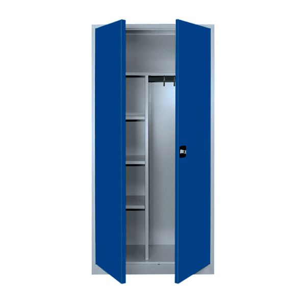 Lüllmann ClassiX multifunctionele draaideurkast 1800 x 800 x 380 mm lichtgrijs/gentiaanblauw, X-545521