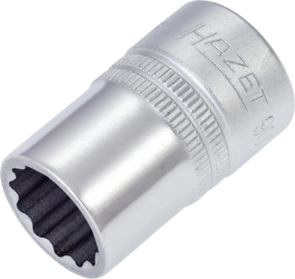 Hazet dopsleutel, dubbel zeskant, hol vierkant 12,5 mm (1/2"), buiten dubbel zeskant tractieprofiel, 19/32", 900AZ-19/32