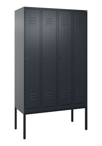 C+P luierkluis Classic PLUS met middenwand, frame, 4 vakken, 2120x1200x500mm, 7016/7016, cilindersloten, 0800307-40F S10027