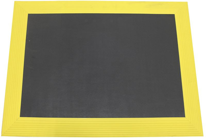 Ergomat Bubble Down antivermoeidheidsmat met gele randen, lengte 90 cm, breedte 60 cm, BD6090-YB