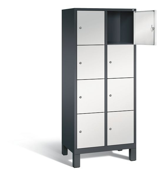 C+P lockerkast Evolo, H1850xW810xD500mm, kleur: zwartgrijs/lichtgrijs, 48010-224 S10040