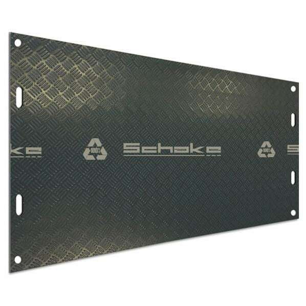 Schake vloerbeschermingsmat 2000x1000x15mm, inclusief 4 x handgrepen en 4 x hoekgaten, gemaakt van gerecycled plastic, met structuur, 33902L-2010