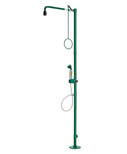 B-SAFETY lichaamsdouche met handoogdouche met 1 douchekop, groen, vloermontage, BR 833085, DVGW, 305289
