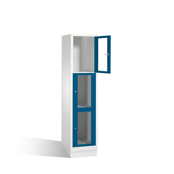 C+P lockerkast Classic, H1800xB420xD500mm, kleur: lichtgrijs / gentiaanblauw, 8020A123 S10002